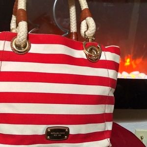 Michael Kors Red & White Handbag